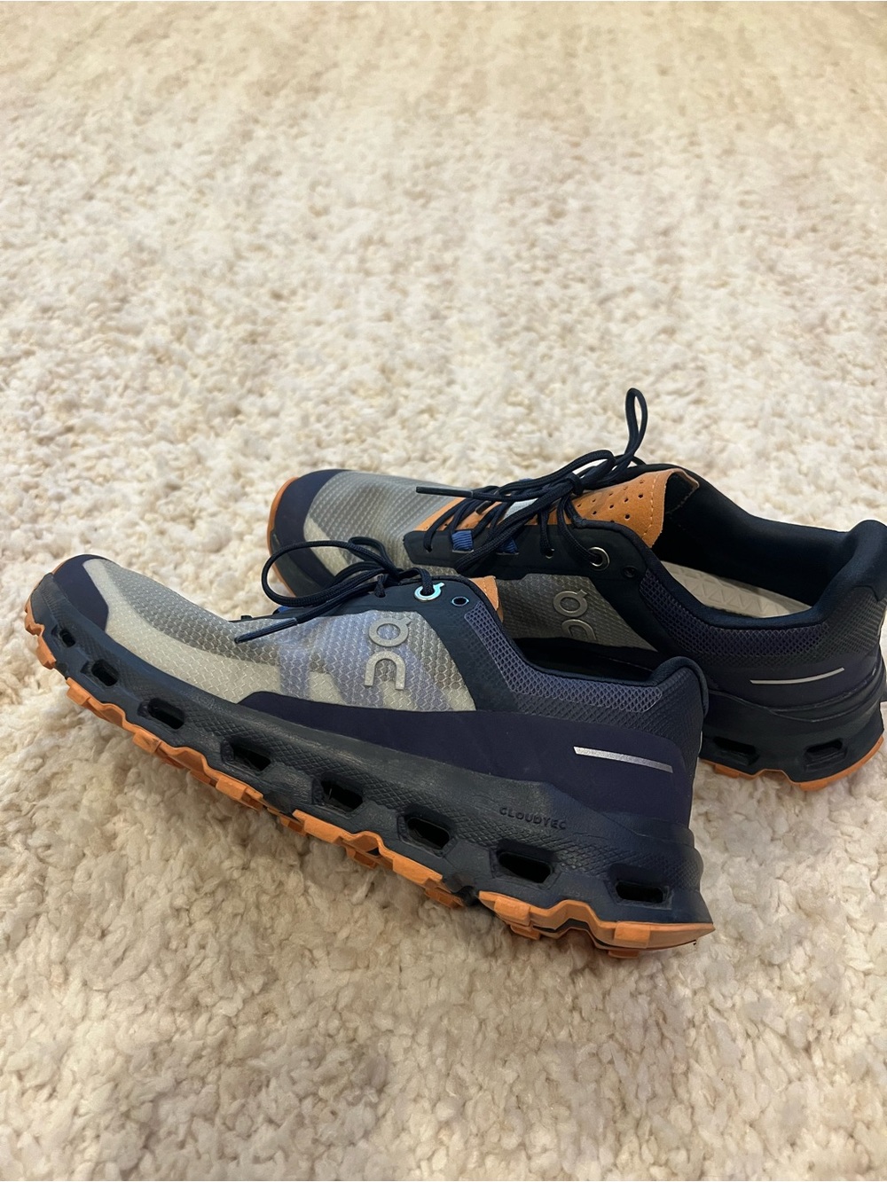 On Running Men's Trail Shoes - Navy and Orange